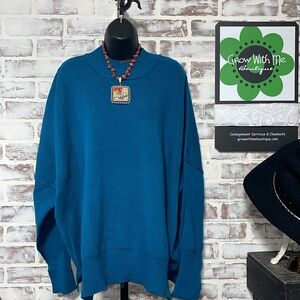 Zenana Blue Oversized Sweater women’s small